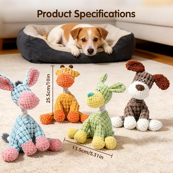 Dog Toys for Aggressive Chewers, 2026 New Durable Indestructible Dog Toy, Squeaky Interactive Puppy Toys for Small Medium Large Pets Cats Dogs to Keep Them Busy (A-Brown)