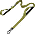 PetiFine 5FT Heavy Duty Dog Leash with Soft Padded Double Handle, Durable Strong Clasp Dog Leashes, Reflective Nylon Walking Lead for Large,Medium,Small Breed Dogs, Green