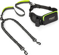 Hands Free Dog Leash for 2 Dogs, Waist Support Padded Bungee Dog Running Leash with Reflective Stitching for Walks, Jogging, Running, Hiking, and Dog Training