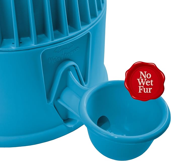No Spill Pet Water Dispenser for Dogs and Cats, 67.6oz Gravity-Fed Water Bowl with Slow Drinking Design to Prevent Wet Fur, BPA-Free Polypropylene, Vida Mansa (Opaque Light Blue)