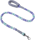 Ombré Shock-Absorbing Dog Leash with Padded Handle, Heavy Duty Bungee Leash for Large Dogs, 1.2–1.7 m(4–5.5 ft) (Violet-Green Ombré)