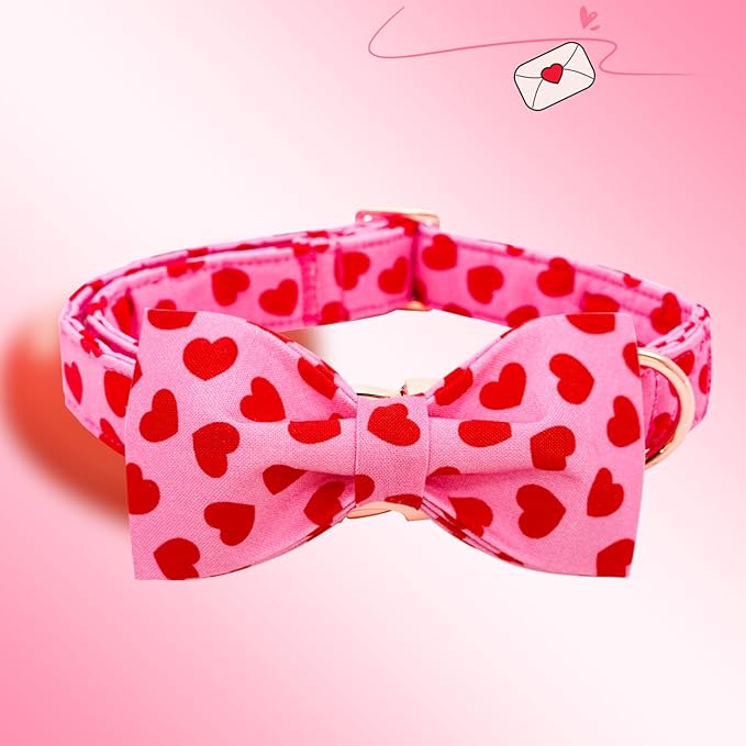 Lionheart Glory Valentine's Day Dog Collar with Bowtie for X-Small Dogs