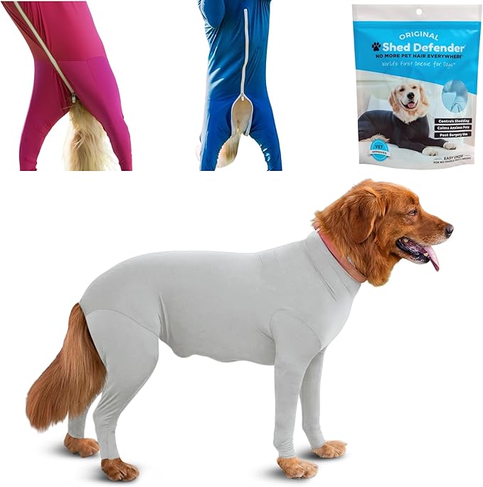 Shed Defender Original Dog Onesie for Dog Shedding, Seen on Shark Tank, Lightweight Breathable, Bodysuit for Dogs, Recovery Suit, Jumpsuit, Dog Body Suit, Shed Shirt, Post Surgery Onesie, Vet Approved