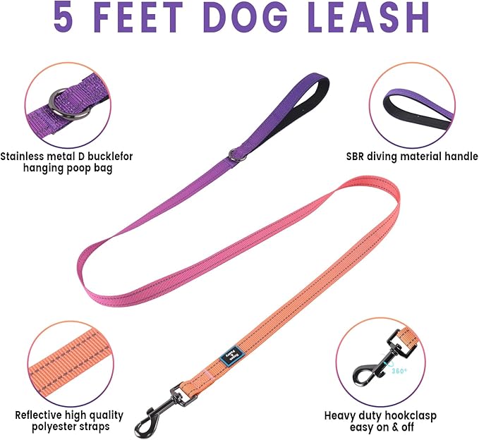 Roses&Poetry Dog Harness Large Breed, Adjustable No Pull Vest Harness and Leash Set, Reflective Puppy Harnesses with Comfort Padded Handle for Pet Training Outdoor Walking（Mistyrose-XL