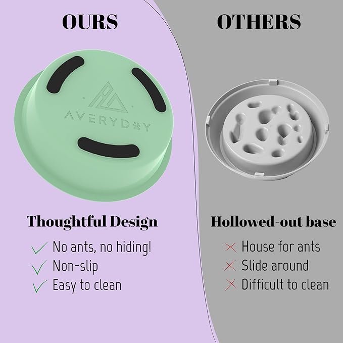 AVERYDAY Slow Feeder Dog Bowls for Medium Breeds Fits Raised Feeding Station, Puzzle Dog Food Bowls to Slow Down Eating, Dogs Feeding Bowl with Non-Slip, Slows Feeder Pet Bowl for Wet and Dry Food