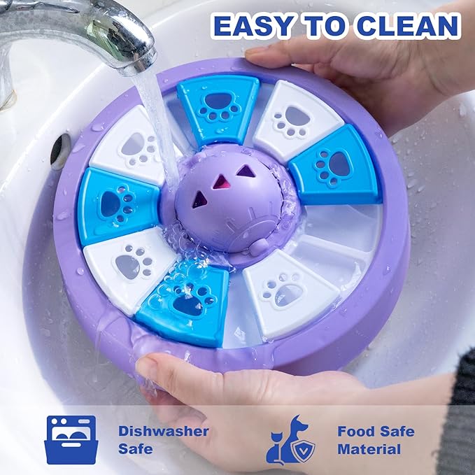 Interactive Dogs Toys for Slow Feeder, Pets Puzzle Feeders for Food Dispenser, Cat Treat Puzzle Feeder for Medium Small Dogs Cats IQ Training Reducing Boredom Intelligence Improving (purpul)