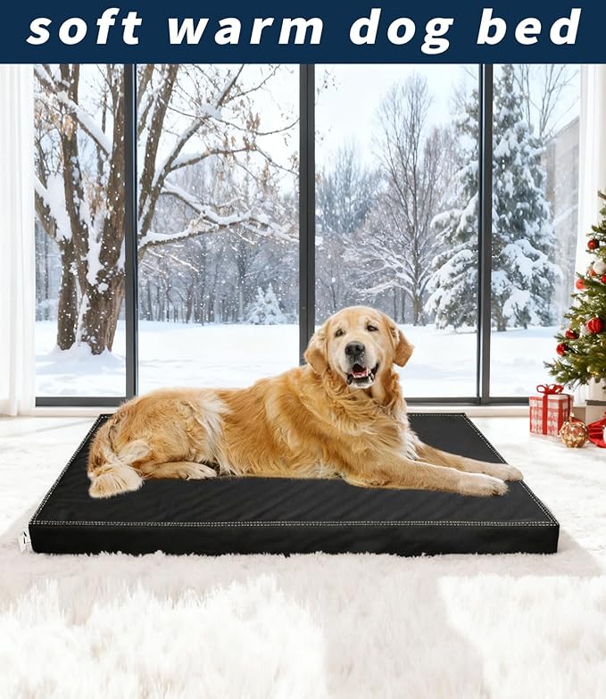 Waterproof Leather Dog Bed Crate Mat Pet Pad for Large Dogs, Wipeable Easy to Clean Vinyl Mattress, Pee Proof Kennel Liner Suitable for Pet Up to 120 lbs