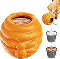 Dog Enrichment Toy for Aggressive Chewers - Interactive Dog Puzzle Toy for Boredom - Durable Nylon Honey Pot Treat Dispenser & Slow Feeder - Frozen Lick Toy with Removable Cups, Orange