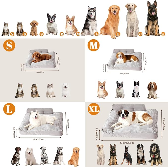 Dog Beds for Small Dogs, Puppy & Cat Bed, Warm & Cozy Calming Bed with Reasonable Curves, Extra Thick Soft Fluffy Comfortable Crate Pad with Sides, Machine Washable & All-Season Use, Non-Slip Bottom