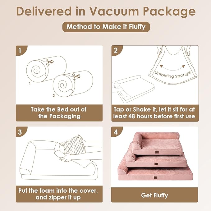 EHEYCIGA Orthopedic Dog Bed Medium Size Dogs, Memory Foam Dog Bed with Washable Removable Cover, Waterproof Pet Sofa Couch for Crate with Nonskid Bottom, 30x20x6, Pink