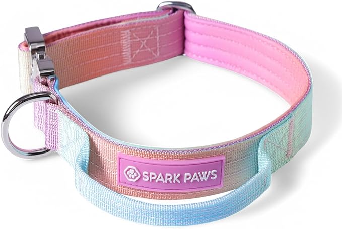 Spark Paws Tactical Dog Collar - Heavy Duty, Premium Quality, Thick and Durable for Large and Medium Dogs - Pastel Icing - XS - 1"