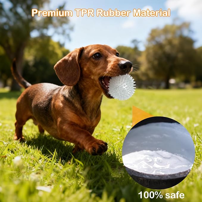 petizer Glow in The Dark Ball - Small Dog Balls, Squeaky Glow Ball for Dogs, Indestructible Puppy Teething Chew Toy for Aggressive Chewers Pack of 6 (2.5’’, Small Dogs)