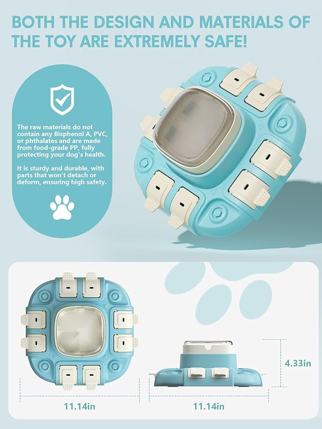 Dog Puzzle Toy - Puzzle Toys for Dogs 2 Levels, Dog Treat Puzzles Toys for IQ Training & Brain Stimulation, Slow Feeder as Gifts for Puppies, Cats, Dogs