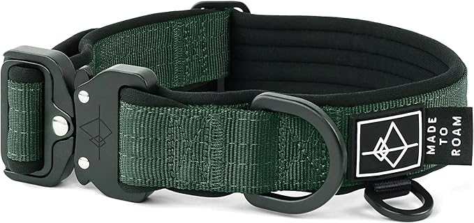 MADE TO ROAM Comfort Collar - Adjustable Nylon Dog Collar with Soft Comfortable Padding, Light Aviation Aluminum Metal Buckle for Small, Medium and Large Dogs (Maine Marina, Size 1)