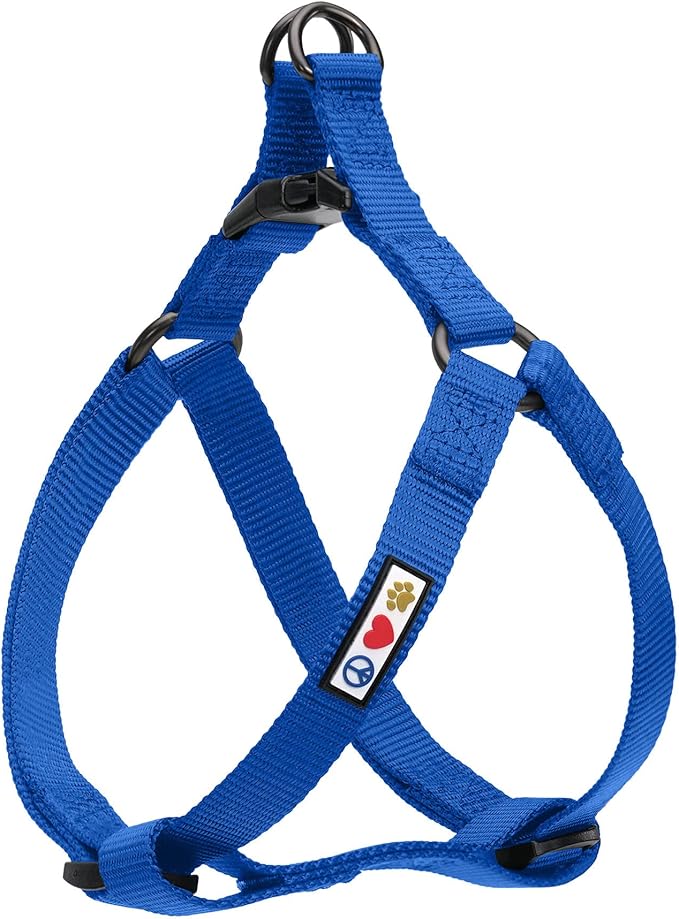 Pawtitas Solid Step-in Dog Harness – Adjustable No-Pull Vest for Puppies to Seniors, Safe & Comfortable S Blue
