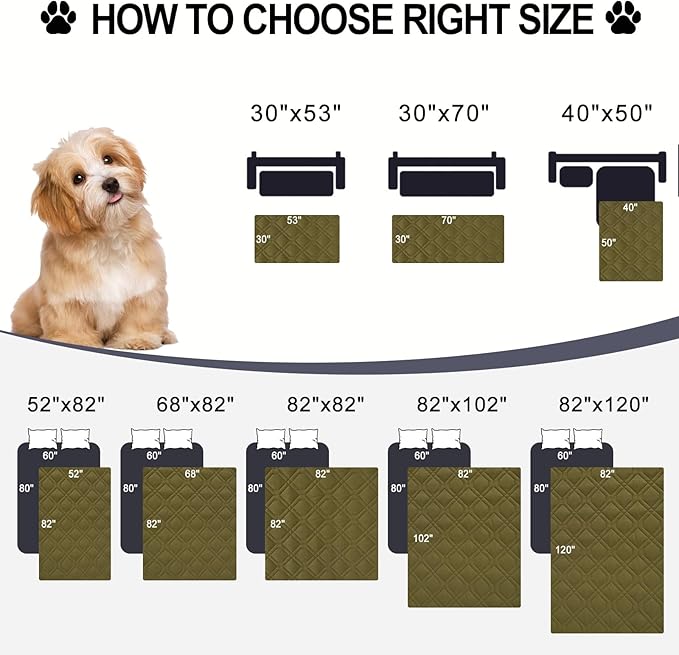 Smiry Reversible Waterproof Couch Covers for Sofa, Washable Dogs Pet Couch Covers for 3 Cushion Sofa Pet Friendly, Water Resistant Furniture Protector Slipcover, Geometric (30"x53", Green/Navy)