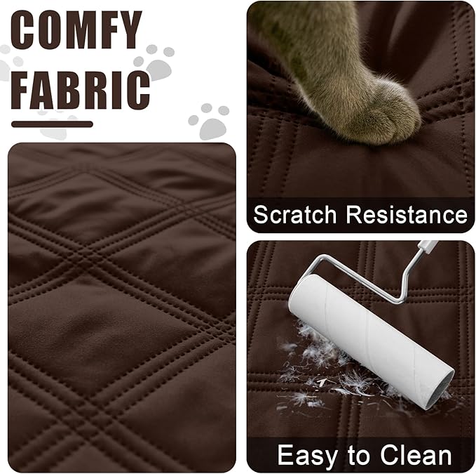 Smiry Waterproof Dog Bed Cover Blanket 40x80, Soft Reversible Pet Blanket, Washable Leakproof Cats Dogs Couch Cover for Sofa, Couch, Furniture, Chocolate/Chocolate