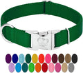 Country Brook Petz - Premium Nylon Dog Collar with Metal Buckle for Small Medium Large Breeds - 10+ Cool Colors (Medium, 3/4 Inch, Christmas Green)