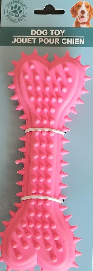 Greenbrier Resistant to Bite Bone Dog Puppy Molars Rubber Ball Play for Teeth Training Thermal Pet Dog Chew Toys Clean Teeth Bite Bones (Red)