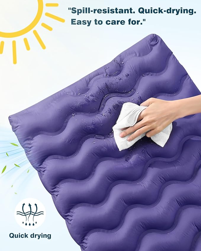 Orthopedic Dog Bed Outdoor Waterproof Dogs Crate Bed for Large Medium Small Dogs, Washable Cooling Dog Bed Mat with Removeable Cover & Memory Foam（36" x 27", Purple