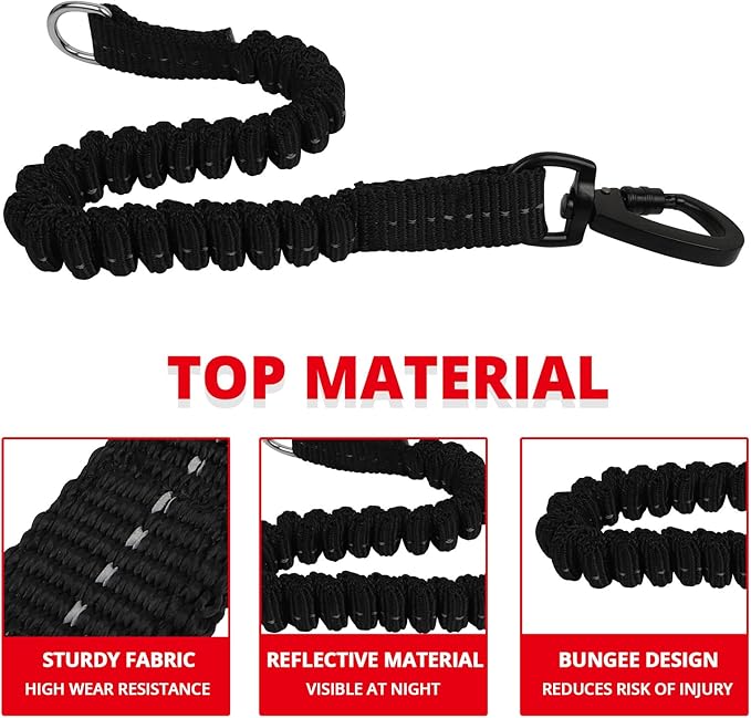Long Dog Leash 20 FT: Heavy Duty Rope Leashes for Dogs Training with Swivel Lockable Hook Reflective Threads Bungee and Padded Handle - Dog Lead for Large Small Medium Dogs Outside Walking Hiking Red