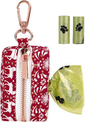 ARING PET Dog Waste Bag Dispenser, Cotton Doggy Poop Bags Holders Attach to Any Leashes, Portable Washable Christmas Pet Waste Pouch Dispenser with Metal Zipper