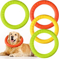 Jenaai 4 Pack Dog Ring Toy Dog Training Chew Toy for Outdoor Aggressive Durable Pet Chewers Fetch Floating Toys Flying Disc Puppy Ring for Large Medium Puppy Training and Teeth Cleaning(7.48 Inch)