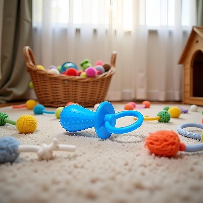 Dog Pacifier,Chew Toys,Mini Bite Resistant Bell Shape Rubber Pacifier, Puppy Molar Chew Training Toy,Bell Chewing Playing Training Toys for Pet Puppy Dog Cat Pet Supplies(Random Color)