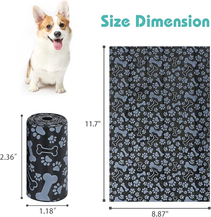 PetsHome Dog Poop Bags, Dog Waste Bags [Extra Thick][Leak-Proof] Eco-Friendly 16 Rolls, 240 Bags Pattern