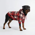Spark Paws Dog Hoodie – Premium Dog Sweater for Small, Medium, and Large Dogs | Warm Outfits for French Bulldogs, Pitbull, Puppy, Winter Jacket Alternative - Red Plaid, 4XL