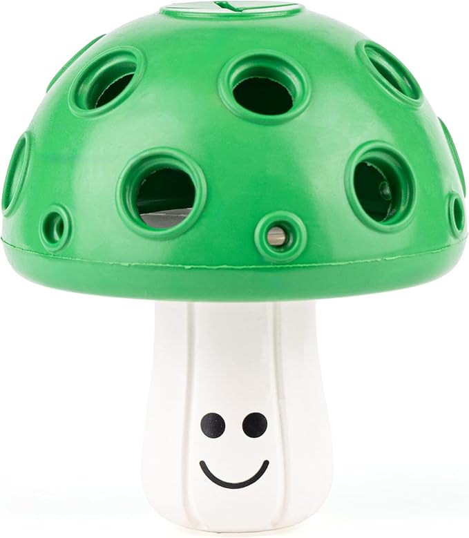Eco Rubber Large Magic Shroom Puzzle Enrichment Toy - Green - Long Lasting Dog Treat Toys for Aggressive Chewers Strong Dog Toy for Dogs Durable Puppy Chew Toys