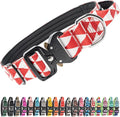 TSPRO Premium Dog Collars Tactical Dog Collar with Handle and Heavy Duty Quick-Release Metal Buckle Durable Thick and Adjustable for Medium to Large Dogs (Geometric Style L)