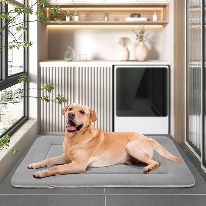 JoicyCo Extra Large Dog Bed Soft Dog Crate Pad Mat 48 in Non-Slip Bottom Washable Dog Sleeping Mattress Pet Beds Cat Beds Kennel Pads