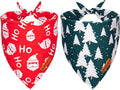 ADOGGYGO Christmas Dog Bandanas 2 Pack, Santa Tree Dog Christmas Scarf Bib, Premium Durable Fabric, Pet Holiday Bandanas for Large and Extra Large Dogs (X-Large)