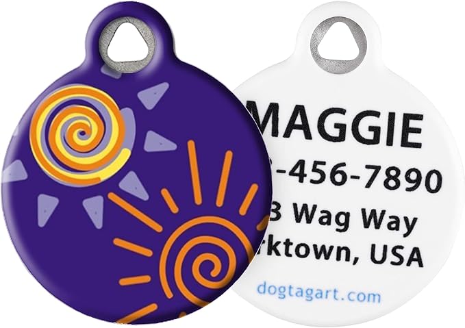 Dog Tag Art Lupine Pattern Sunny Days - Custom Pet ID Tag for Dogs and Cats Small Size…