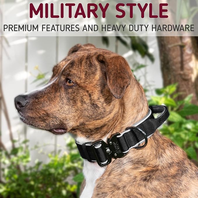 Leash Boss Tactical Dog Collar - Dog Collar with Handle Heavy-Duty Adjustable Military K9 Collar with Quick Release Buckle and Handle - for Training