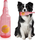 Water Bottle Dog Toy,Dog Toys for Aggressive Chewers,Water Bottle with Tennis Ball,Suitable for Small and Medium Pets to Exercise Outdoors(Red)