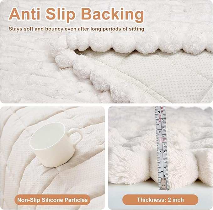 Couch Cover for Dogs, Non Slip Fuzzy Pet Couch Covers for Sofa,Pet Friendly Dog Mat for Couches and Sofas,Thick Soft Sofa Slipcovers Cushion Protector(White, 28" x 59"/70 x 150cm)