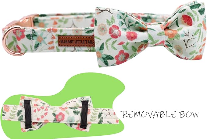 Elegant little tail Dog Collar with Bow, Comfotable Dog Bowtie, Bowtie Dog Collar Adjustable Dog Collars for Small Medium Large Dogs and Cats