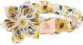Elegant little tail Sunflower Girl Dog Collar for Female Dogs, Pet Collar Adjustable Dog Collars with Flower Gift for Small Dogs and Cats