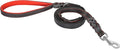 Riparo Leather Dog Leash 6ft with 2 Handles Padded Handle for Extra Control, Leather Dog Leashes for Small Medium Breed Dogs Training Walking Leather Leashes for Dogs (Black/Red Thread, M: 1/2" x6ft)
