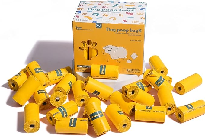 Dog Poop Bags Rolls Extra thick and Guaranteed Leak Proof Poop Bags for Dogs,600 Count 40 Rolls,Unscented,Cornstarch Based Doggie Poop Bag for Puppy and Big Dogs