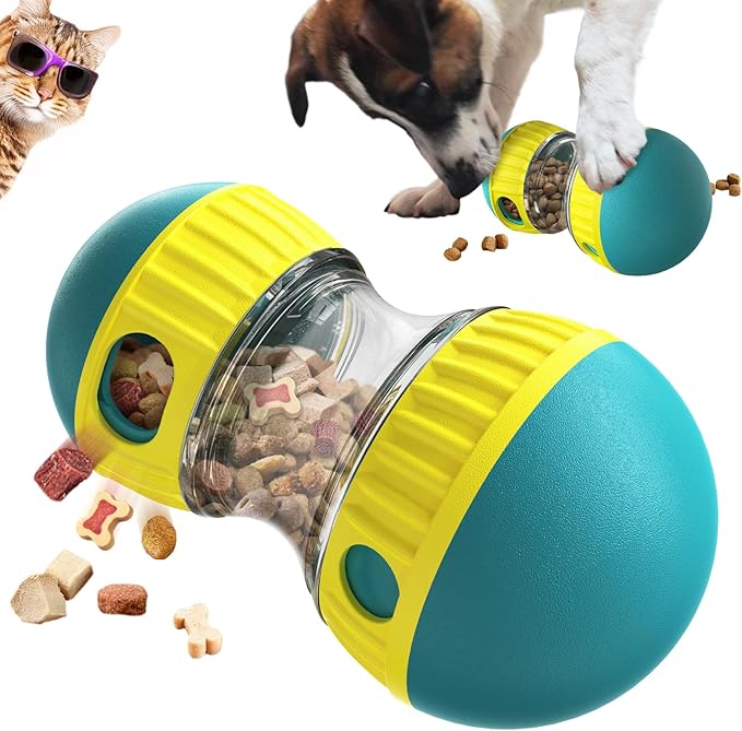 GOLDROC Dog Enrichment Toys, Slow Feeder Puzzle Toy for Cats & Dogs - Interactive Treat Dispenser, Mental Enrichment for Small/Medium Pets (Yellow-Green)