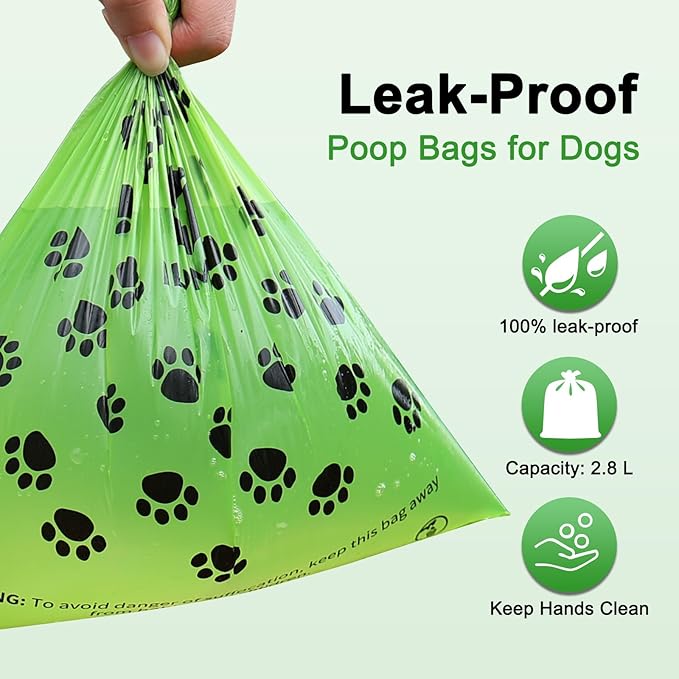 ILOMAX Dog Poop Bags with Dispenser, 270 Lavender Scented Waste Bags, Extra Thick Leak-Proof, 38% Plant-Based, Fits All Standard Holders – 18 Rolls