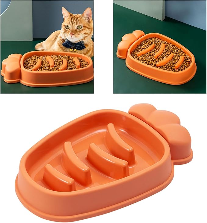 Slow Feeder Cat Bowls, Cat Slow Feeder Prevent Choking 5 Slots Smoothing Anti Slip Sturdy PP Multifunction Cat Food Bowl, Dog Puzzle Feeder Interactive Dog Feeder Puzzle Pet Bowl for Dogs Cats