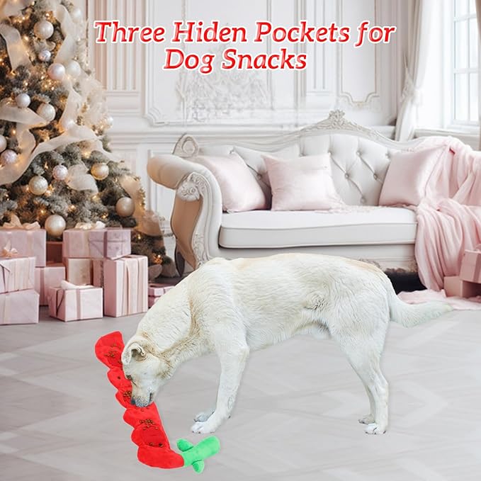 Rose Dog Toy, Valentine's Day Dog Toy Dog Puzzle Toy Interactive Dog Toys, Squeaky and Crinkle Dog Toy for Small Medium and Large Breed Dogs Help Stress Relief