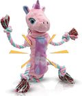 Large Dog Toys for Large Breed, Stuffed Interactive Medium & Small Dog Toys, Squeaky Funny Cute Plush Animals Puppy Toys - Pull Unicorn