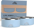 Alpine Set of 2 Stainless Steel Dog Bowls, Non Slip, Metal Pet Bowl for Food and Water, Double Walled Insulated, Rustproof, Dishwasher Safe- 32 Ounces- Sky Blue (AB)