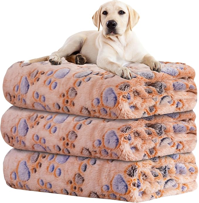 Rezutan 1 Pack 3 Blankets for Dogs, Dog Blanket for Small Pet Cat, Premium Soft Fluffy Suitable for Dog Kennels & Beds, Gifts Puppy Blanket Essentials, 30x20inch, Brown