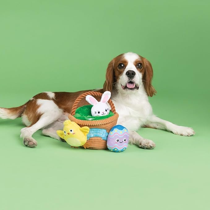 Fringe Studio Plush Dog Toy, Hide & Seek Burrow 4 Pieces Set, Egg Hunt Squad, Petshop Collection (289253)